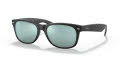 Ray-Ban RB2132 - New Wayfarer Rubber Black / Green Mirror Silver Lens (622/30) Sunglasses - Color Image