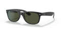 Ray-Ban RB2132F - New Wayfarer Alternate Fit Black Rubber / Crystal Green Lens (622) Sunglasses - Color Image