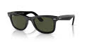 Ray-Ban RB2140F - Alternate Fit Original Wayfarer Black / Green Lens (135831) Sunglasses - Color Image