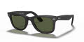 Ray-Ban RB2140F - Alternate Fit Original Wayfarer Matte Black / Crystal Green Lens (901S) Sunglasses - Color Image