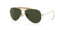 Ray-Ban RB3030 - Outdoorsman Aviator with Cable Temples Gold / Green Classic G-15 Lens (W3402) Sunglasses - Color Image