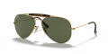 Ray-Ban RB3029 - Outdoorsman II Aviator Gold / Dark Green Lens (181) Sunglasses - Color Image