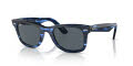 Ray-Ban RB2140 - Original Wayfarer Striped Blue / Blue Lens (1361R5) Sunglasses - Color Image