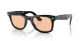 Ray-Ban RB2140F - Alternate Fit Original Wayfarer Black/Pink (601/4B) Sunglasses - Color Image