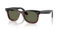 Ray-Ban RB2240 - Wayfarer Street Neat Black On Havana/Polarized Green (144058) Sunglasses - Color Image