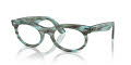 Ray-Ban RB2242V Striped Transparent Green (8362) Eyeglasses - Color Image