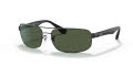 Ray-Ban RB3445 Black / Crystal Green Polarized Lens (002/58) Sunglasses - Color Image