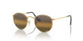 Ray-Ban RB3447 - Round Metal Arista Gold/Silver/Brown (001/G5) Sunglasses - Color Image