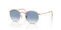Ray-Ban RB3447 - Round Metal Rose Gold / Clear & Blue (92023F) Sunglasses - Color Image