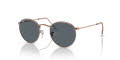 Ray-Ban RB3447 - Round Metal Rose Gold/Blue (9202R5) Sunglasses - Color Image