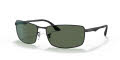 Ray-Ban RB3498 Black / Green Lens (002/71) Sunglasses - Color Image