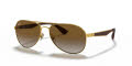 Ray-Ban RB3549 Gold / Brown (001/T5) Sunglasses - Color Image