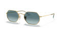 Ray-Ban RB3556N Octagonal Classic Gold / Blue Gradient Grey Lens (91233M) Sunglasses - Color Image