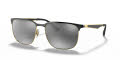 Ray-Ban RB3569 Gold Top Black / Grey Mirror Silver Gradient Lens (187/88) Sunglasses - Color Image