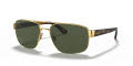 Ray-Ban RB3663 Shiny Gold / Green Lens (001/31) Sunglasses - Color Image