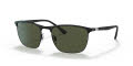 Ray-Ban RB3686 Matte Black On Black / Green Lens (186/31) Sunglasses - Color Image
