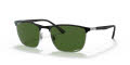 Ray-Ban RB3686 Black On Silver/Dark Green (9144P1) Sunglasses - Color Image