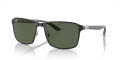 Ray-Ban RB3721 Black On Silver - Dark Green (914471)  Sunglasses - Color Image