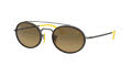 Ray-Ban RB3847M Matte Gunmetal / Brown Mirror Gradient Grey Lens (F0493K) Sunglasses - Color Image