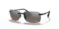 Ray-Ban RB4255 Shiny Black / Grey Mirror Silver Polar Lens (601/5J) Sunglasses - Color Image