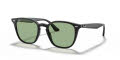 Ray-Ban RB4258F - Alternate Fit Shiny Black / Light Green Lens (601/2) Sunglasses - Color Image