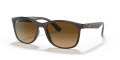 Ray-Ban RB4374 Brown On Grey / Brown Gradient Polarized Lens (6600M2) Sunglasses - Color Image