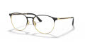 Ray-Ban RB6375 Matt Black On Rubber Gol (3051) Eyeglasses - Color Image