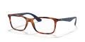 Ray-Ban RB7047 Matte Light Havana - Navy Temple (5574) Eyeglasses - Color Image