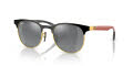 Ray-Ban RB8327M Scuderia Ferrari Collection Black On Gold / Grey Gradient Mirror Silver Lens (F0816G) Sunglasses - Color Image