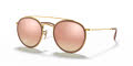 Ray-Ban RB3647N Gold / Gradient Brown Mirror Pink Lens (001/7O) Sunglasses - Color Image