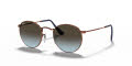 Ray-Ban RB3447 - Round Metal Dark Bronze / Light Blue Gradient Brown Lens (900396) Sunglasses - Color Image