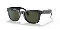 Ray-Ban RB4105 - Folding Wayfarer Black / Crystal Green Lens (601) Sunglasses - Color Image
