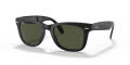 Ray-Ban RB4105 - Folding Wayfarer Matte Black / Crystal Green Lens (601S) Sunglasses - Color Image