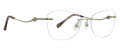 Totally Rimless Trellis 323 Gold Eyeglasses - Color Image