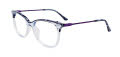 Takumi TK1121 With Magnetic Clip-On Lens Blue Marbled & Crystal Light Blue (050) Eyeglasses - Color Image