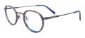 Takumi TK1153 With Magnetic Clip-On Lens Blue Marbled & Satin Steel with polarized clip on lens (050) Eyeglasses - Color Image