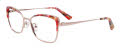 Takumi TK1158 With Magnetic Clip-On Lens Shiny Light Pink & Marbled Red (030) Eyeglasses - Color Image