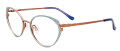 Takumi TK1189 With Magnetic Clip-On Lens Satin Teal & Satin Copper (060) Eyeglasses - Color Image