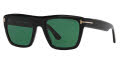 Tom Ford FT1077-Alberto Black-Shiny / Green (01N) Sunglasses - Color Image