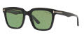 Tom Ford FT0646 Black-Shiny / Green (01N) Sunglasses - Color Image