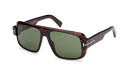 Tom Ford FT1101 Tortoise-Black / Green (52N) Sunglasses - Color Image