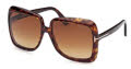 Tom Ford LORELAI TORTOISE / BROWN GRAD (4402D4) Sunglasses - Color Image