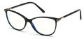 Tom Ford Blue Light Collection FT5616-B Shiny Black W. Shiny Rose Gold Details/ Blue Block Lenses (001) Eyeglasses - Color Image