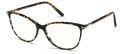 Tom Ford Blue Light Collection FT5616-B Shiny Dark Havana with Shiny Rose Gold Details / Blue Block Lenses (056) Eyeglasses - Color Image