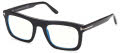 Tom Ford Blue Light Collection FT5757-B Shiny Black / Blue Block Lenses (001) Eyeglasses - Color Image