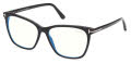 Tom Ford Blue Light Collection FT5762-B Shiny Black / Blue Block Lenses (001) Eyeglasses - Color Image