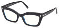Tom Ford Blue Light Collection FT5766-B Shiny Black / Blue Block Lenses (001) Eyeglasses - Color Image