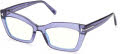 Tom Ford Blue Light Collection FT5766-B Shiny Transparent Lilac / Blue Block Lenses (078) Eyeglasses - Color Image