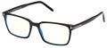 Tom Ford Blue Light Collection FT5801-B  Black, Shiny Dark Ruthenium / Blue Block Lenses (001) Eyeglasses - Color Image