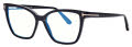 Tom Ford Blue Light Collection FT5812-B Shiny Black  / Blue Block Lenses (001) Eyeglasses - Color Image